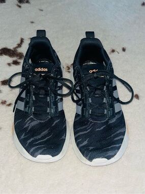 adidas Black and Gray Casual Trainer Sneakers